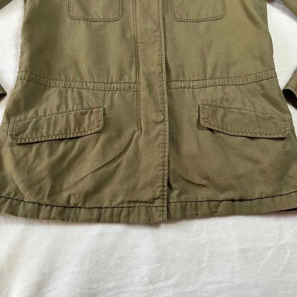 HINGE Women's Full Zip Utility Jacket Size Small Military Multi Pocket Casual - Image 7
