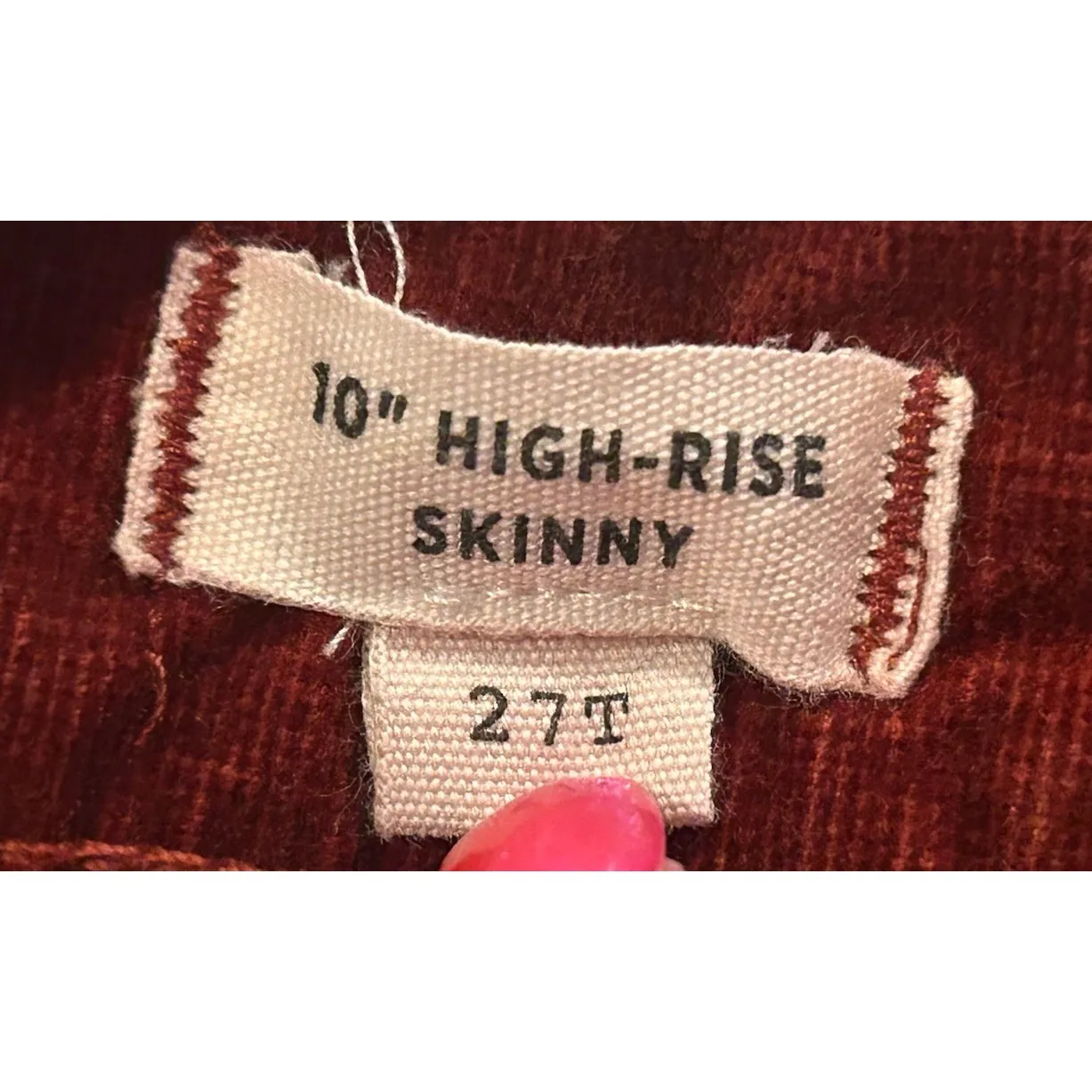 Madewell Corduroy Pants 27T Burgundy Corduroy High-Rise Skinny Pants Modern Chic - Image 5