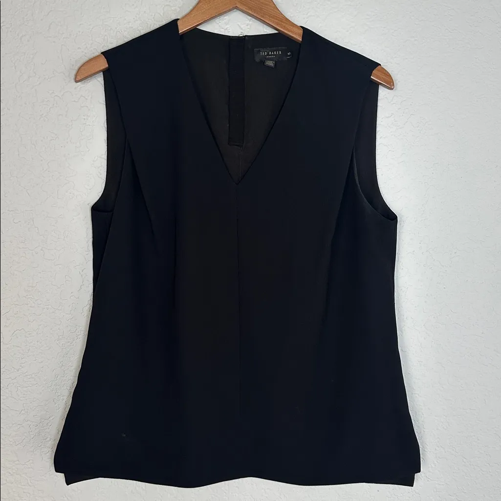 Ted Baker Dexi Black Top Size 5 XL Posh Chic Minimalist Basic Staple Sleeveless - Image 6