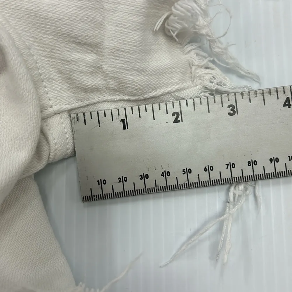Pistola Sz 30 White High Rise Cut off Denim Shorts Frayed Distressed - Image 10