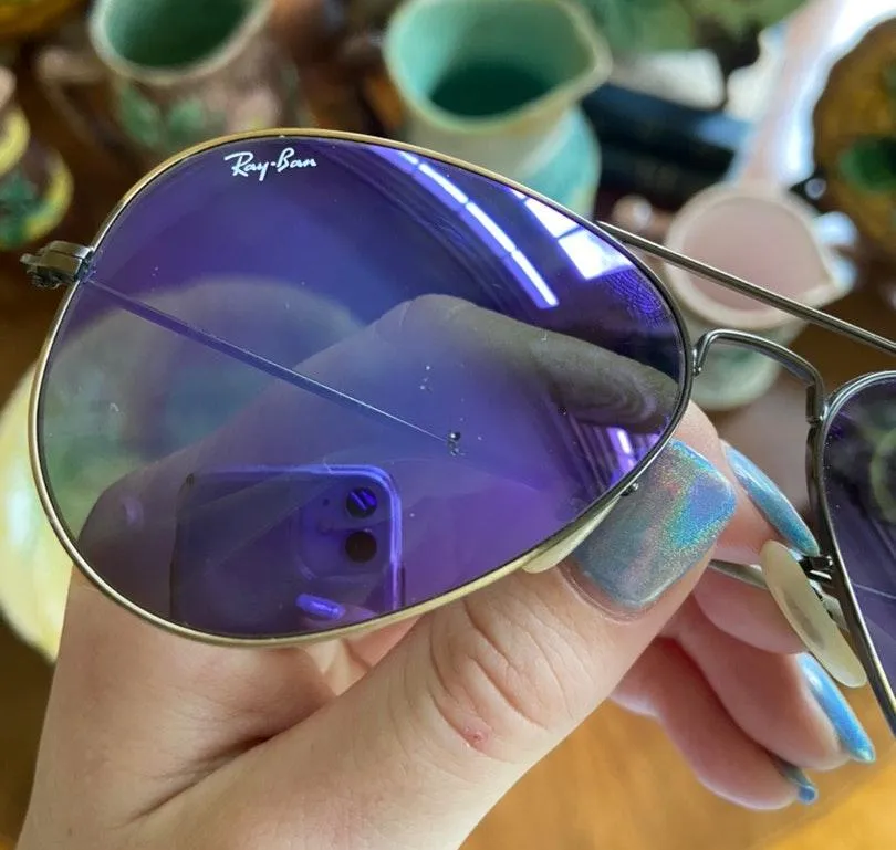 Ray-Ban Aviator Flash Lenses Violet - Image 7