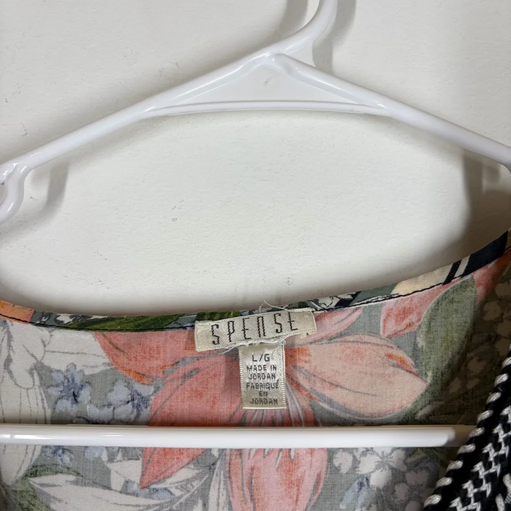 Spense Mixed Print Floral Blouse Size Large - Image 7