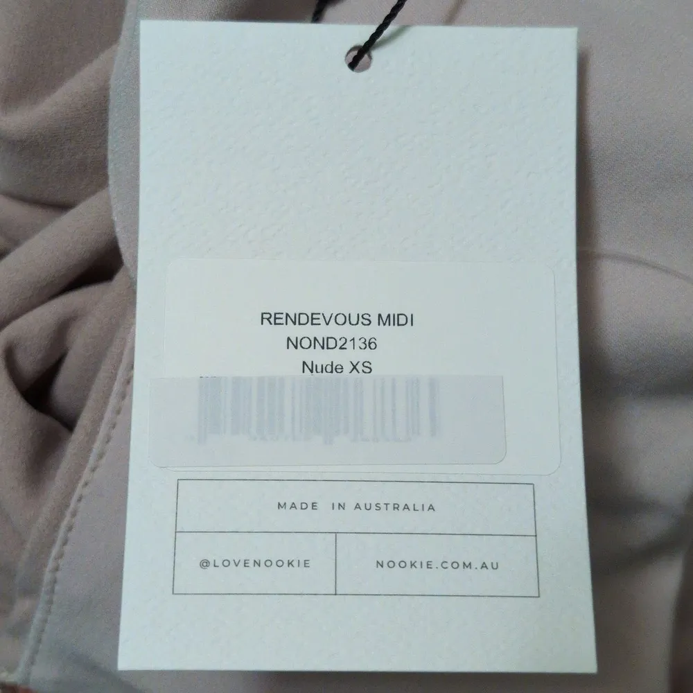 Nookie Rendevous Midi Dress Nude Square Neck Vented Sleeveless XS - Image 14