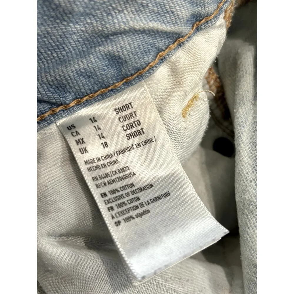 AMERICAN EAGLE Women's Acid Wash High-Rise Ripped Tom Girl Jeans Sz 14 - Image 7