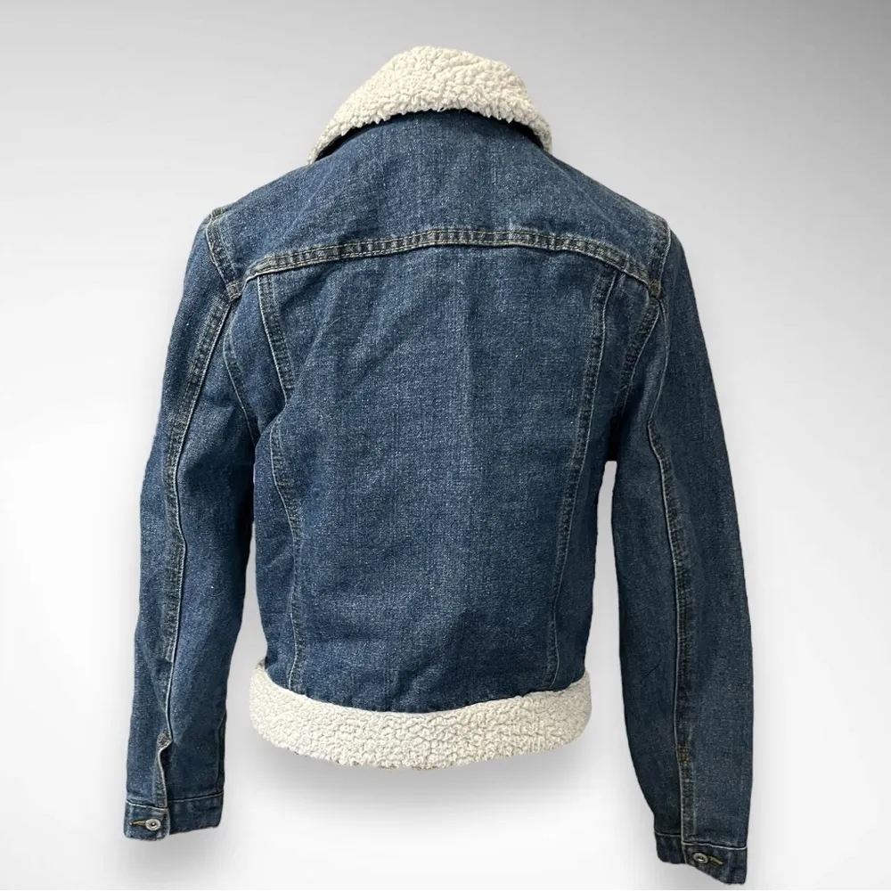 HIGHWAY JEANS Women's Sherpa-Lined Cropped Denim Jacket Medium | EUC - Image 5