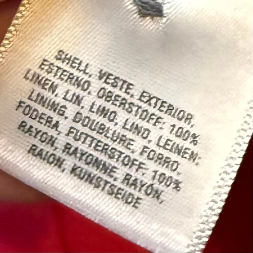 HD in Paris Anthropologie Women 0 Pink Linen Collared A-line Paneled Shirt Dress - Image 8