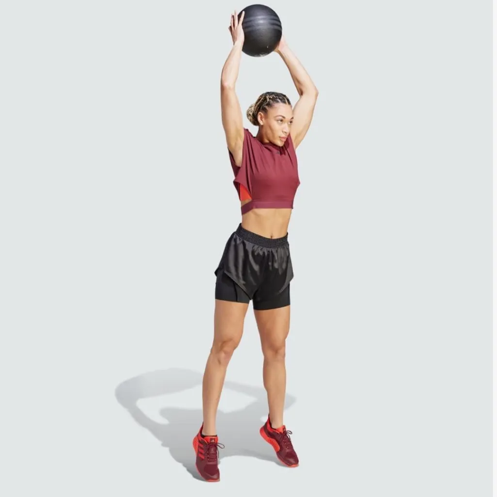 Adidas Women's Standard Power Aeroready Two-in-one Shorts BLK size XL (NWT) - Image 3