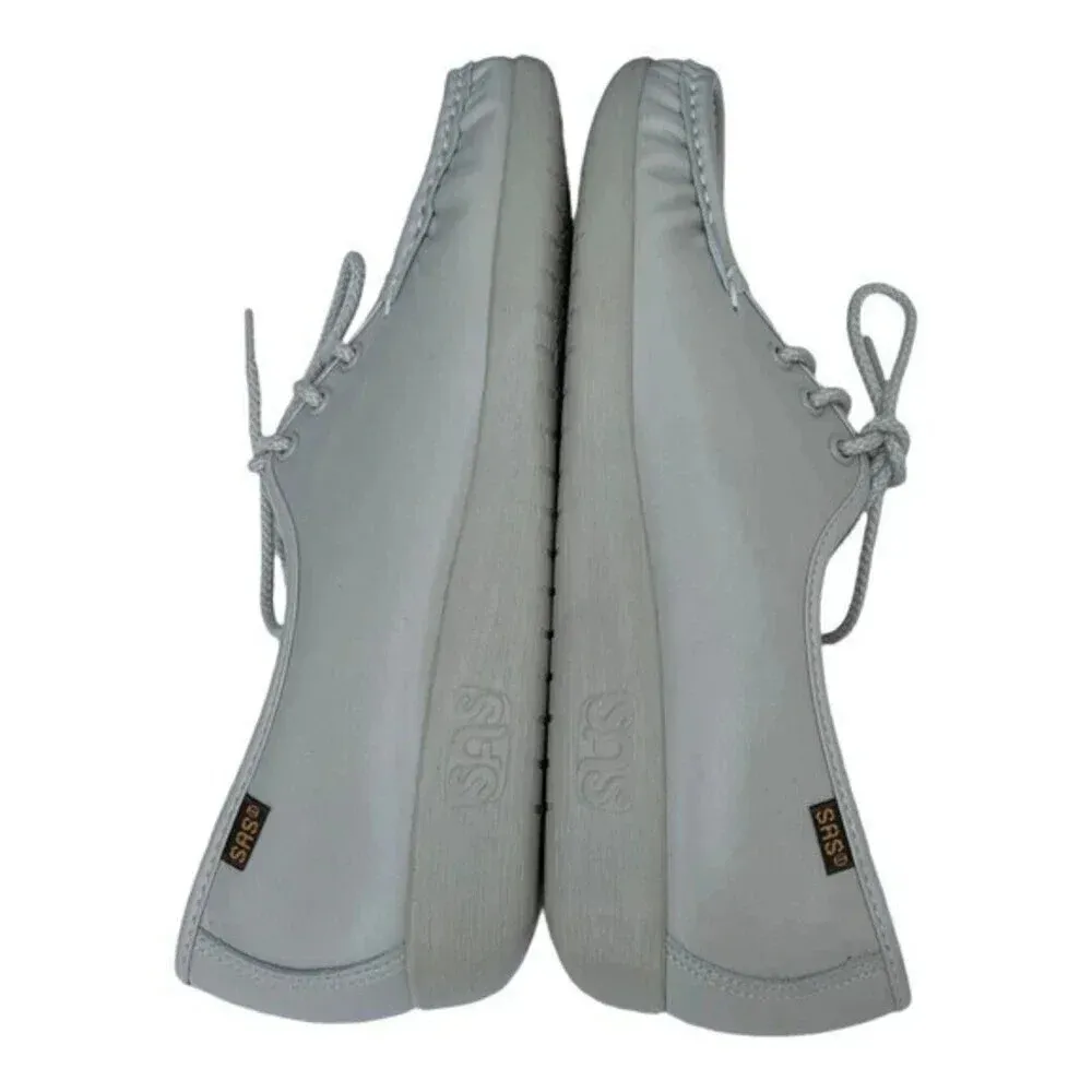 SAS Women's Narrow Width Sz 9.5 S Siesta Bone Beige Leather‎ Lace Up Loafers New - Image 3