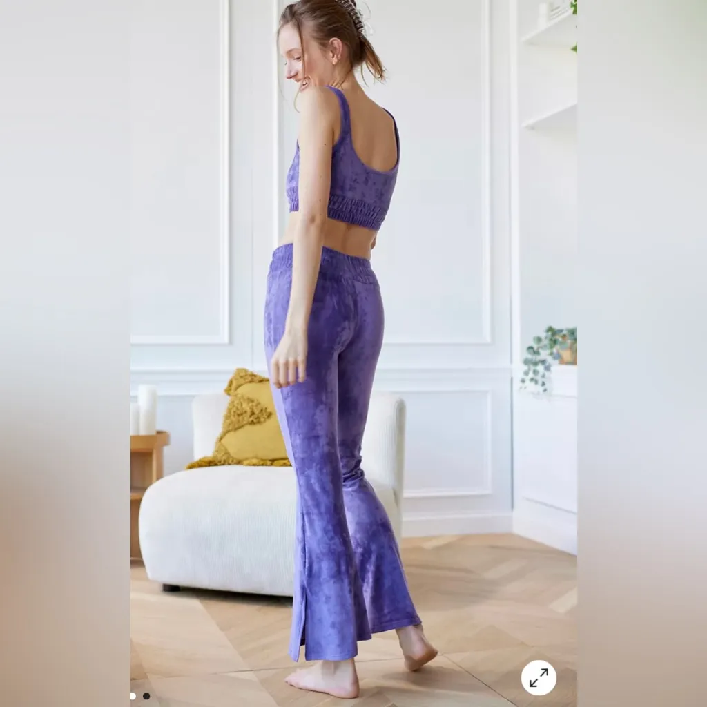 NWT, Urban Outfitters Out From Under Aria Velour Flare Pant, Sz XS - Image 2