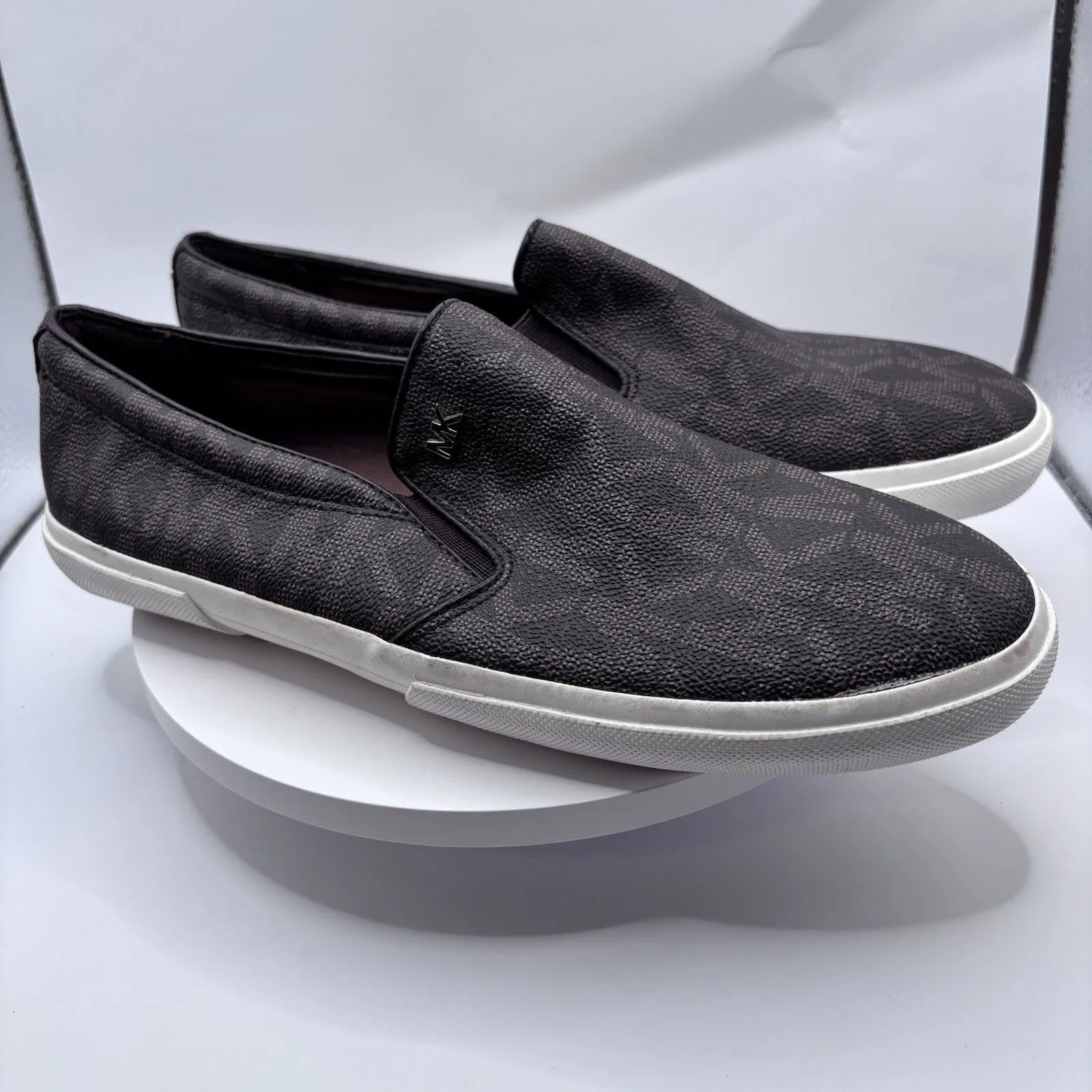 Michael Kors Keaton MK Signature Logo Flat Slip-On Brown Sneakers Women Size 8M - Image 3