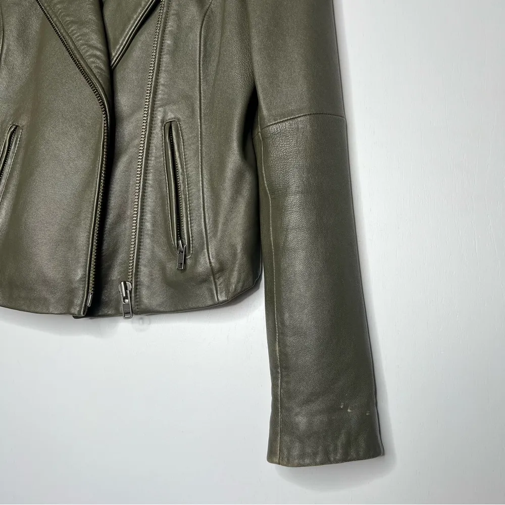 Joie Forest Green Leolani Leather Moto Jacket - Image 3