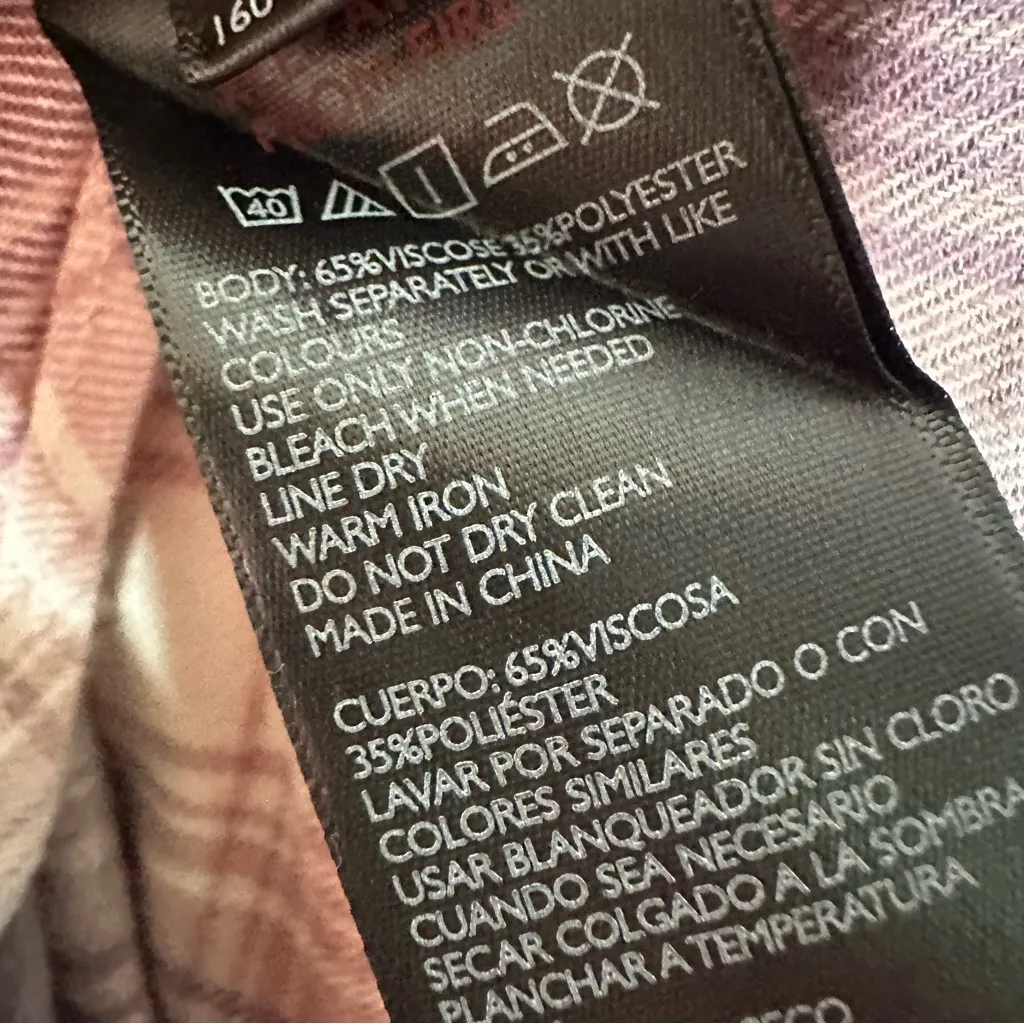 BDG Urban Outfitters NWT Brendan High Low Hem Button Front Flannel Shirt Size XS - Image 9