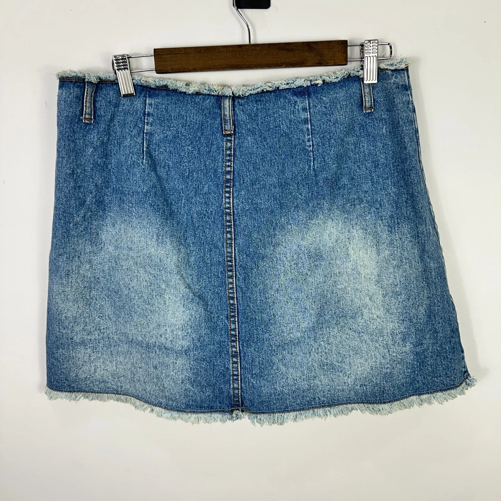 L.A. Blues Denim Skirt Women 14 High Rise Button Front Pockets‎ 90s Vintage Y2K - Image 3