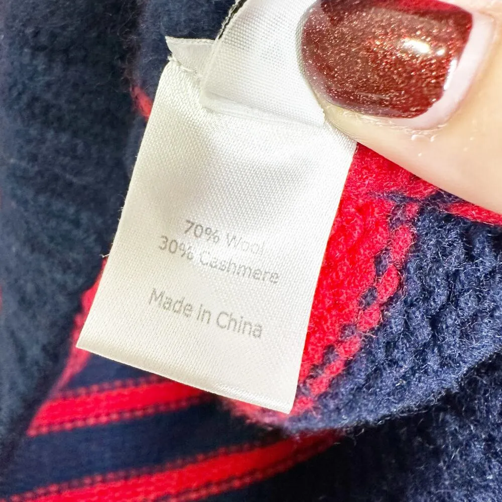 La Ligne Womens Mini Marin Sweater Striped Wool Cashmere Blend Red Blue Size M Size M - Image 9