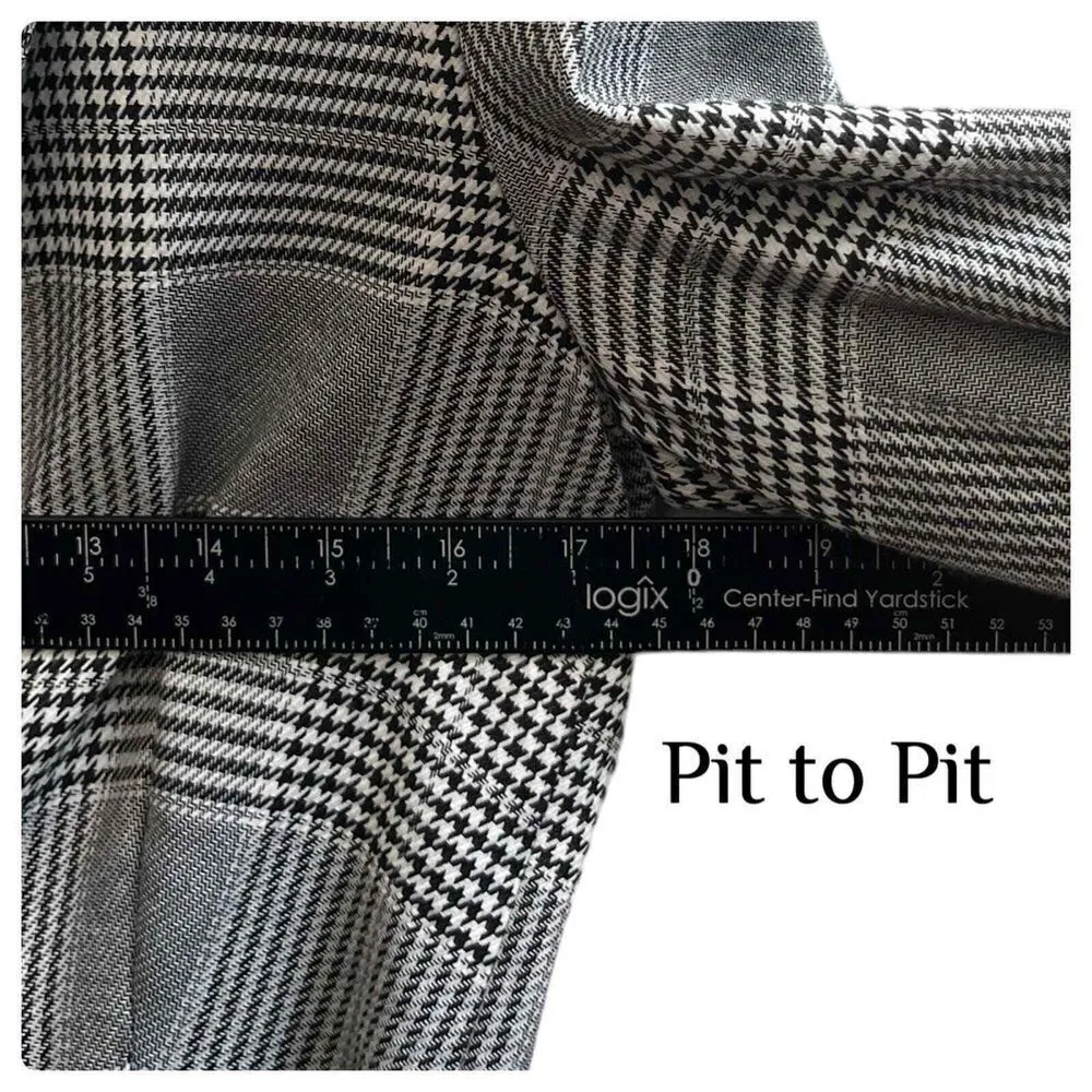 Bardot Gray Monochrome Glenchek Belted Double Breasted Trench Coat Size 6 Medium - Image 6