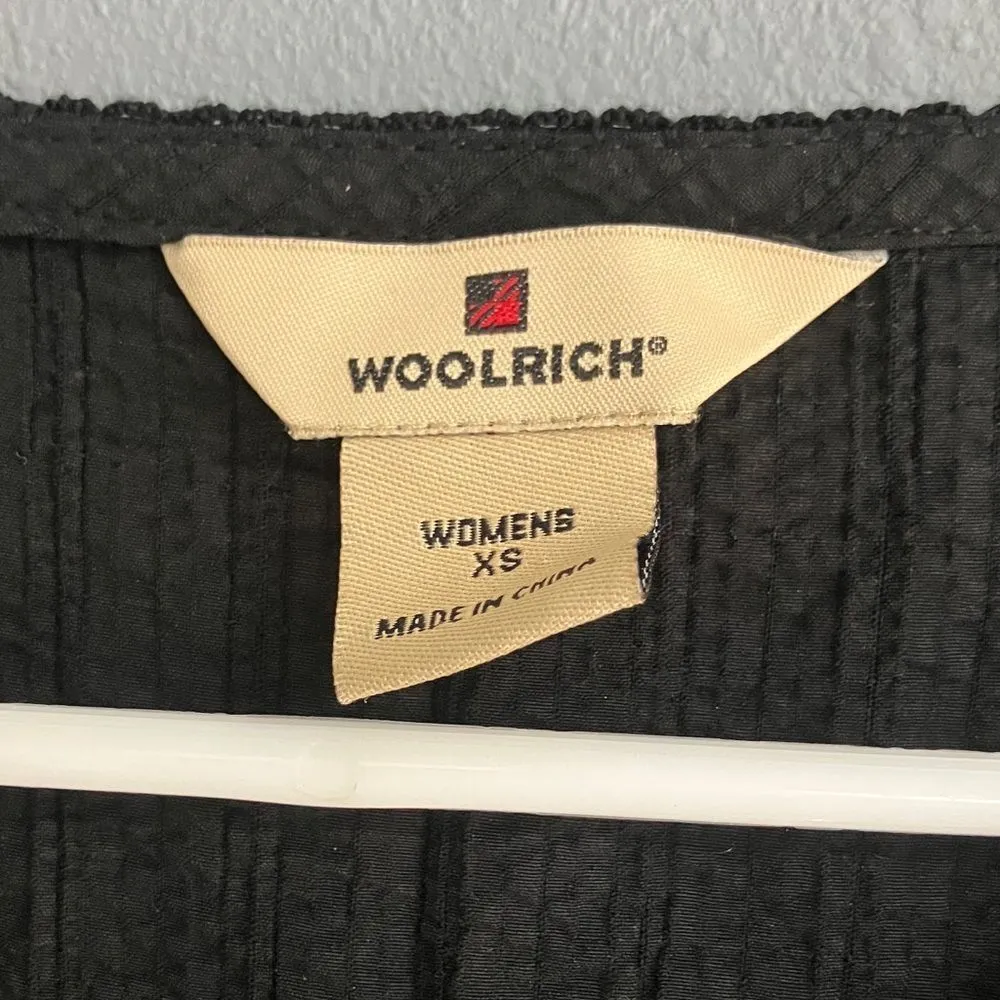 Woolrich Black textured light weight Button-Up Blouse XS #711 - Image 2