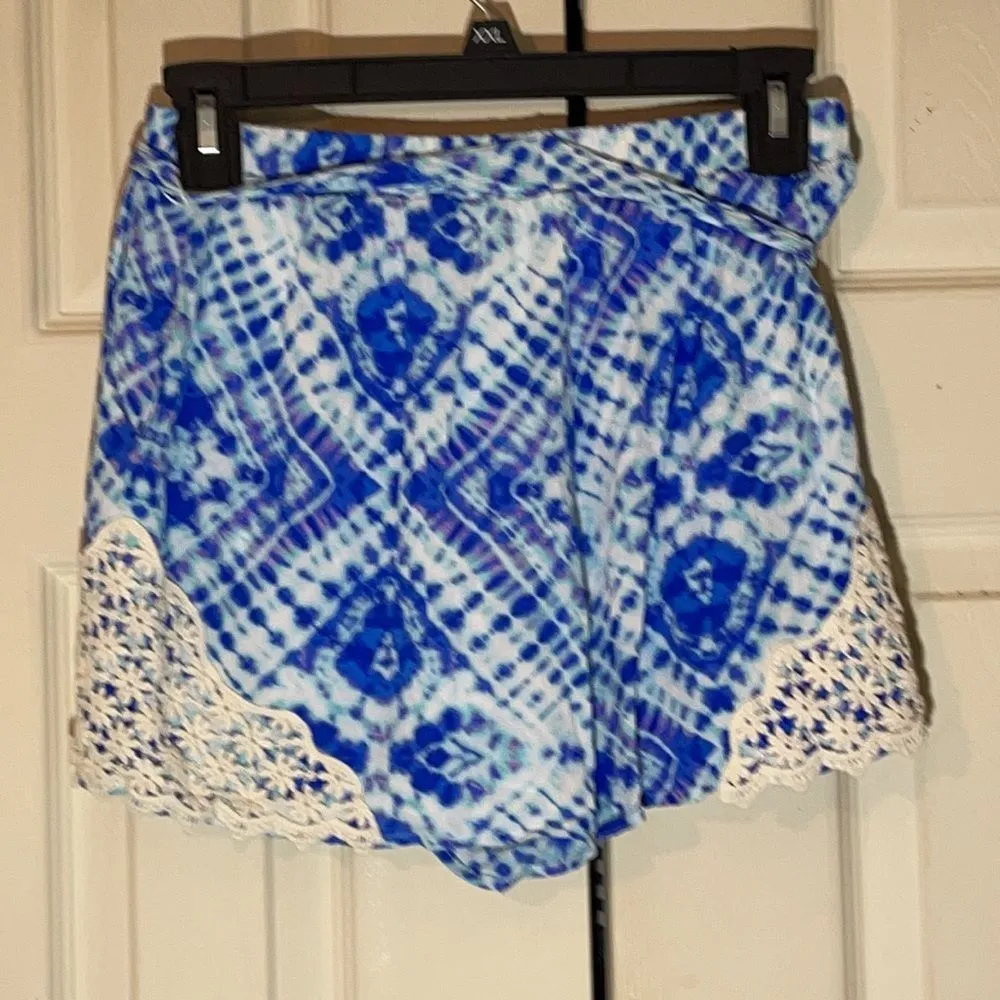 Peach Love Tie Dye and Lace Lounge Shorts S - Image 6