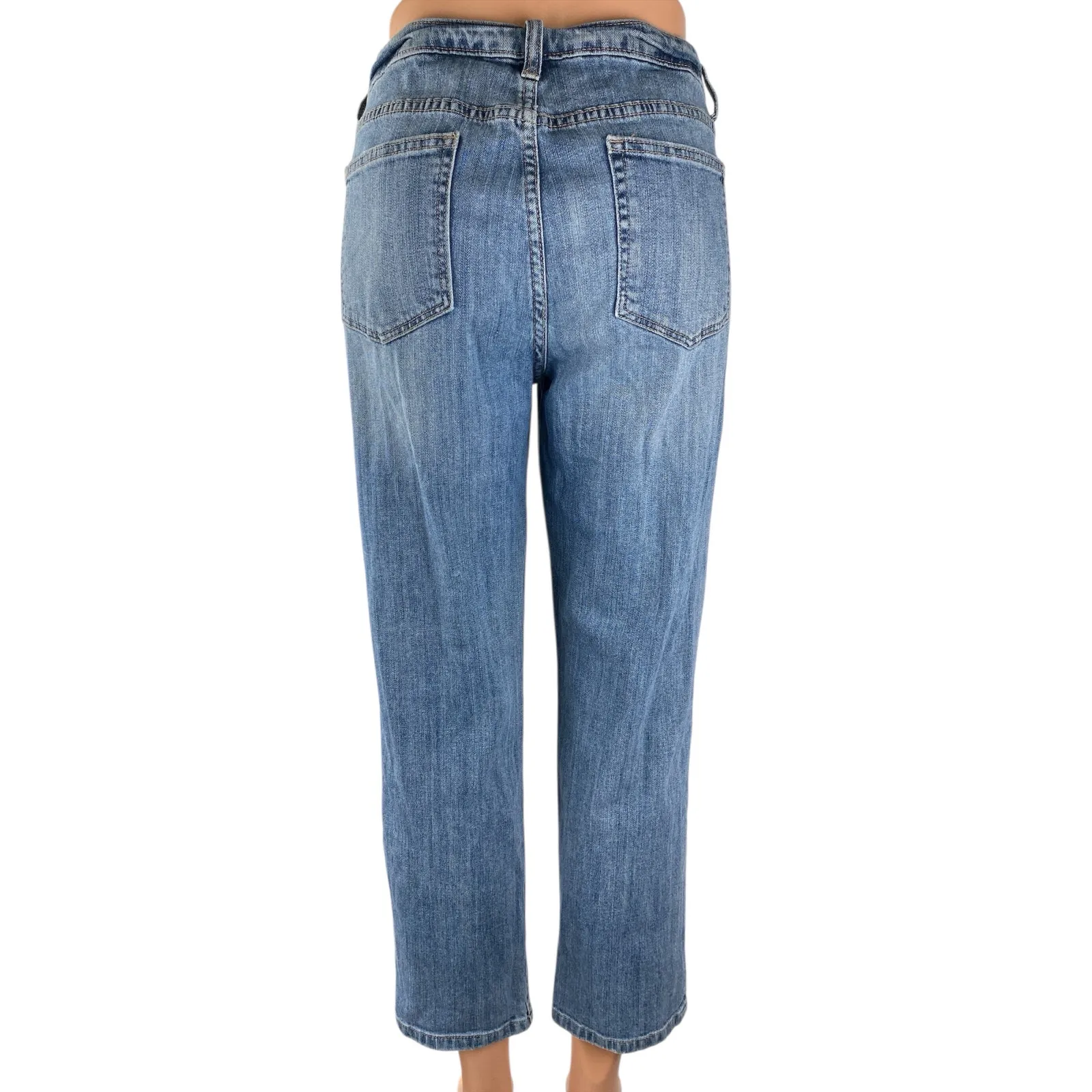 Jennifer Lopez Womens Blue Rhinestone High Rise Straight Leg Denim Jeans Size 10 - Image 2