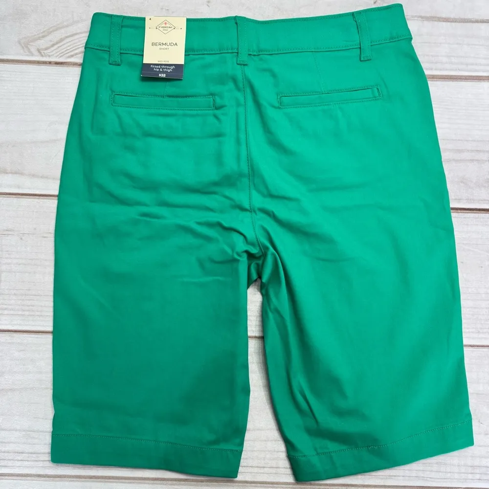 Bright Green Bermuda Shorts Secretly Slender by St. John’s Bay St Patty’s Day - Image 3