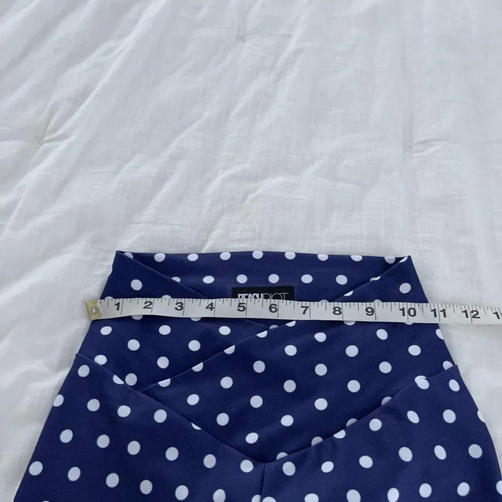 Beach Riot Blue Polka Dot Criss Cross Leggings - Image 4