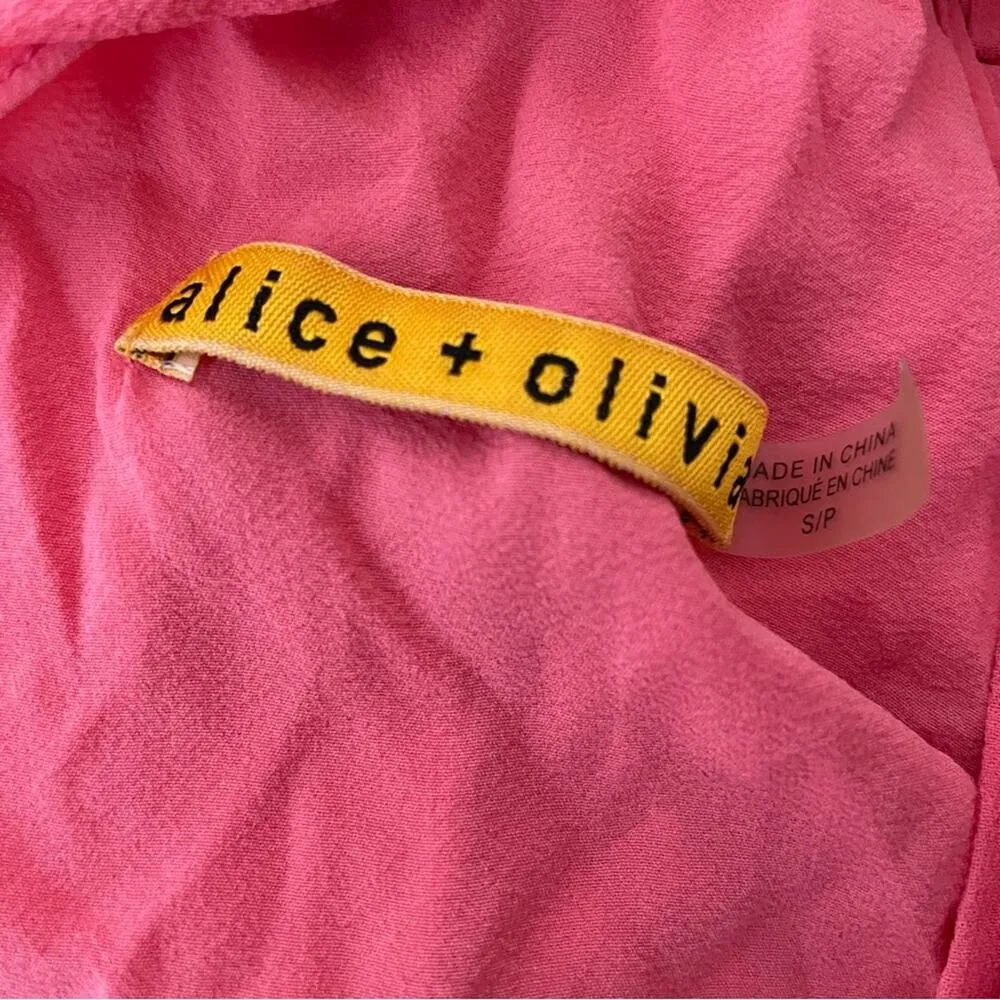 Alice + Olivia Women’s Peggy Silk Mini Dress Pink Sz S - Image 6