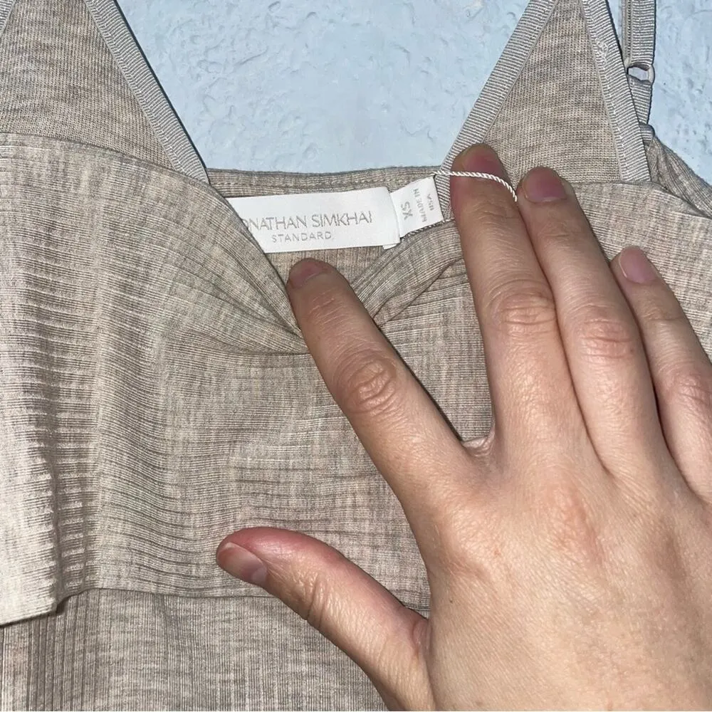 Jonathan Simkhai Womens Piper Off The Shoulder Ribbed Pullover Top XS - Image 4