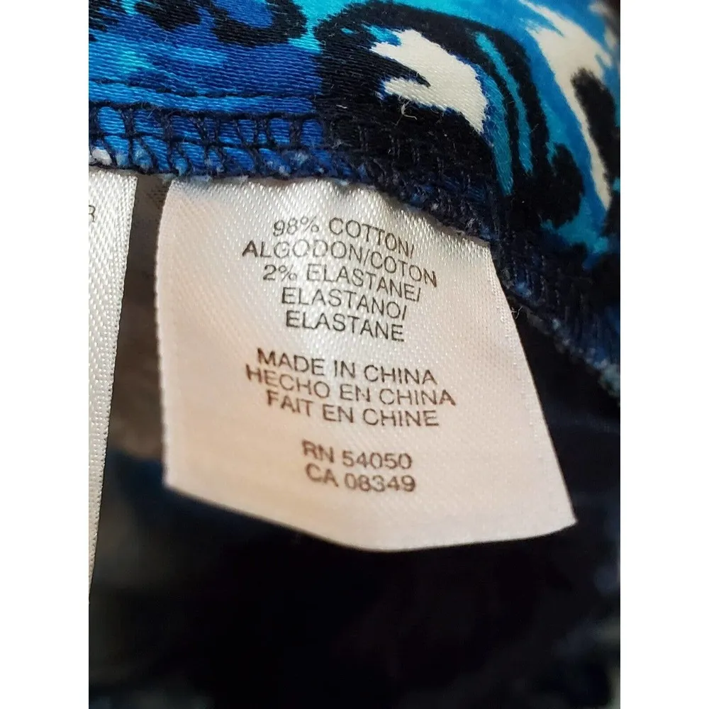 Jones New York Women Blue Cotton Stretch Casual Cropped Straight Leg Pant Size 8 - Image 9