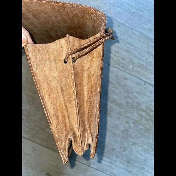 VTG Brown Python‎ Snake Skin Leather Envelope Clutch Handbag Purse - Image 8