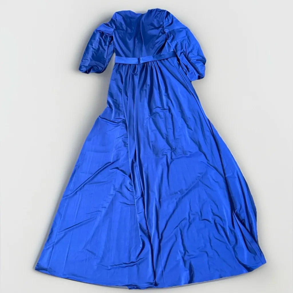 Eliza J Women's Blue Belted  Wrap‎ Jersey  Knit Gown Dress Pockets 4 classic - Image 9