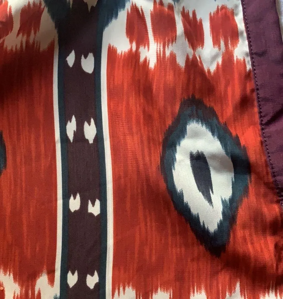 Anthropologie Tiny Brand Sima 3/4 sleeve V-neck Aztec Print Top Blouse Sz S - Image 9