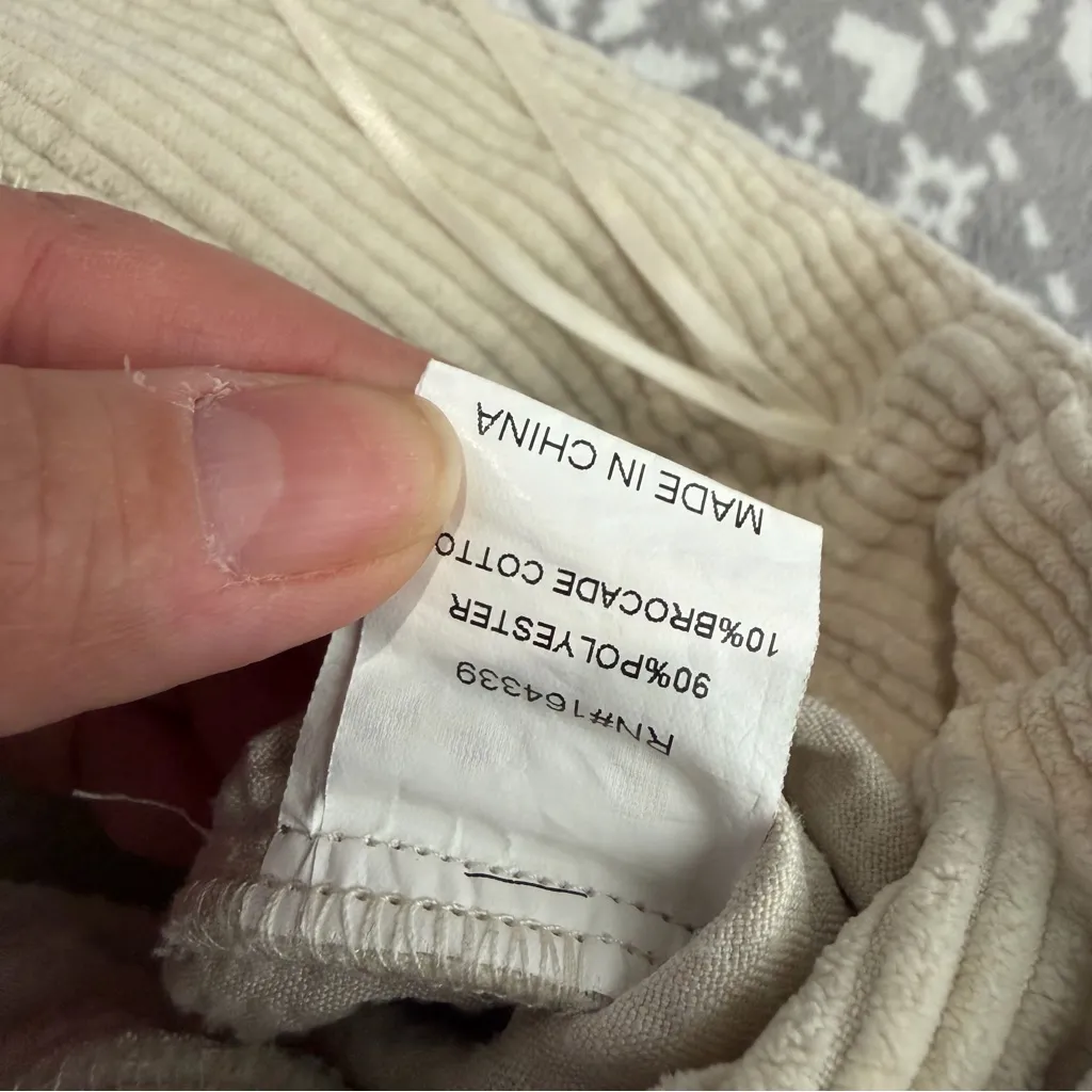 Petal & Pub Talaren Cord Pant In Cream High Waisted 8 Rolled Cuff Pleated Front - Image 6