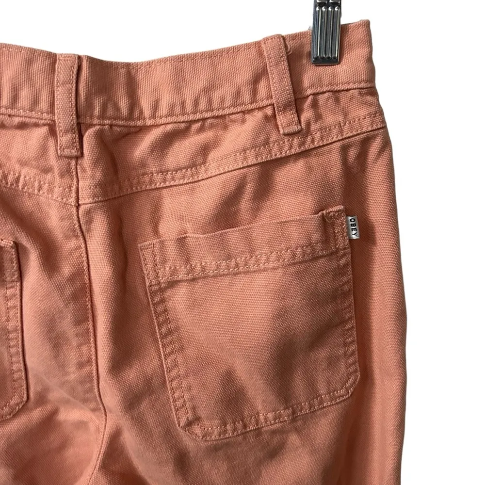 Obey Light Orange Canvas 100% Cotton Wide Leg Casual Size 26 Pants. - Image 5
