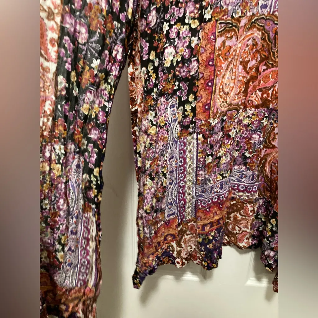 Raga X Anthropologie Paisley Floral Long Line Kimono Duster - Image 6