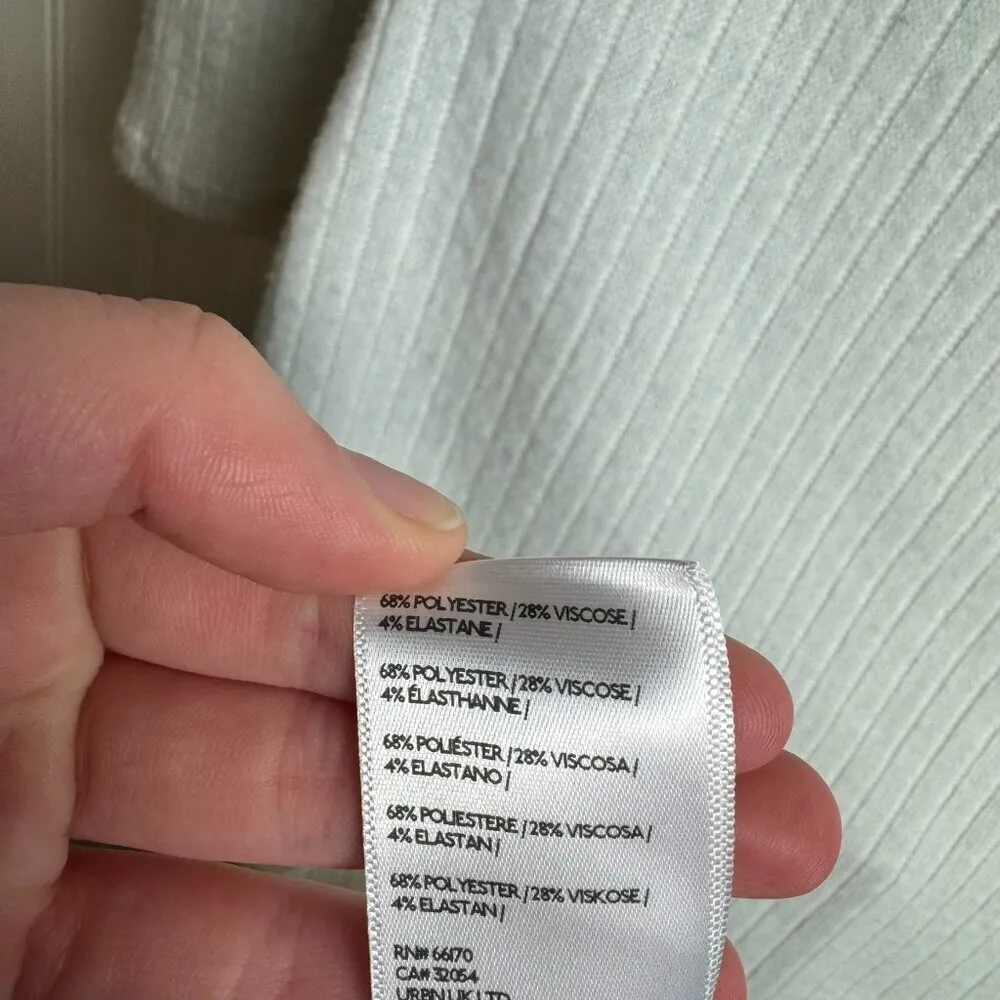 Urban Outfitters Silence + Noise ivory ribbed off shoulder dress midi medium P4 - Image 7