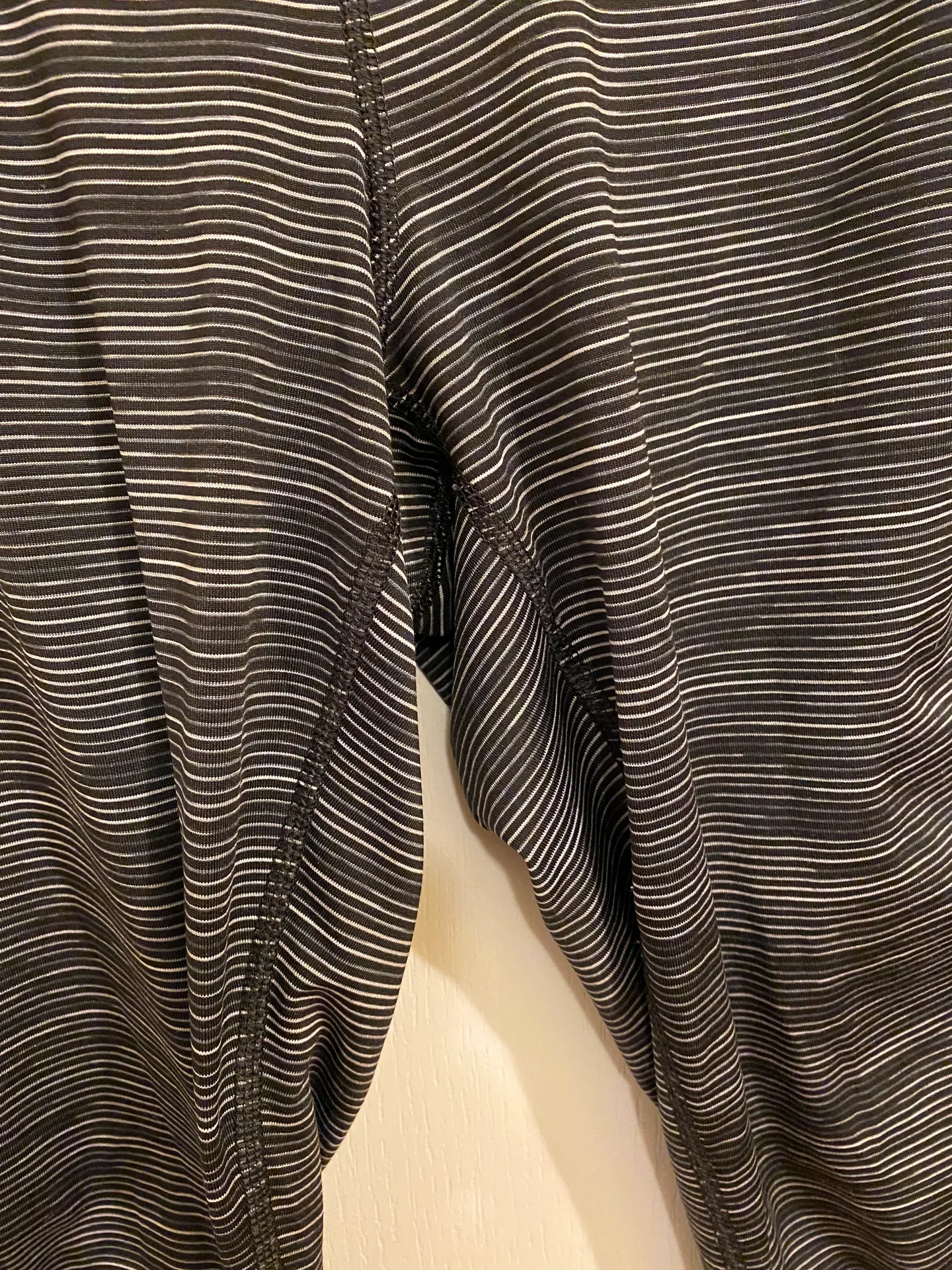 Tek Gear Black/Gray Striped Capri Leggings - Image 3