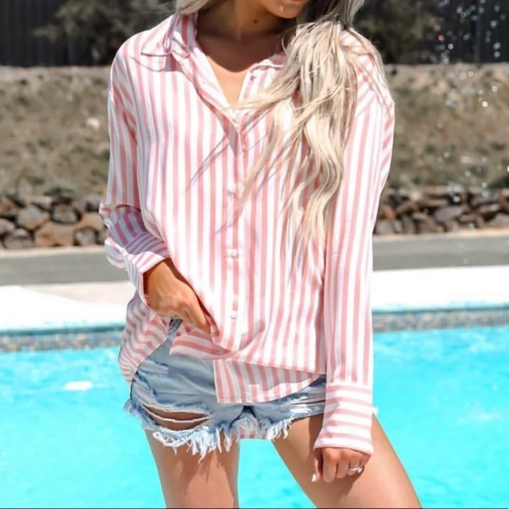 ✨HP✨Pool Side 2 Way Stripe Top✨ White Size M - Image 5