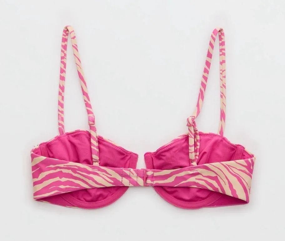 Aerie Pink and Cream Bikini Top and Bottom - Image 2