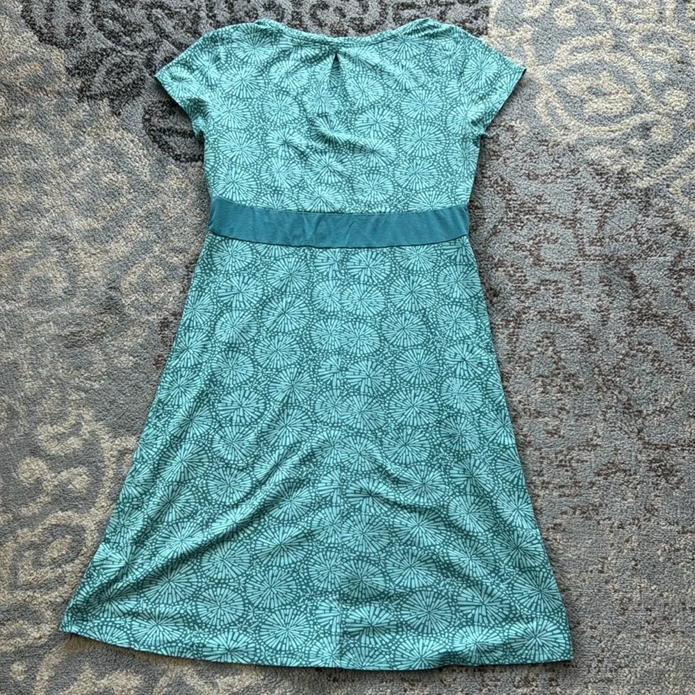 L.L. Bean Cap Sleeve Dress Green Small - Image 4