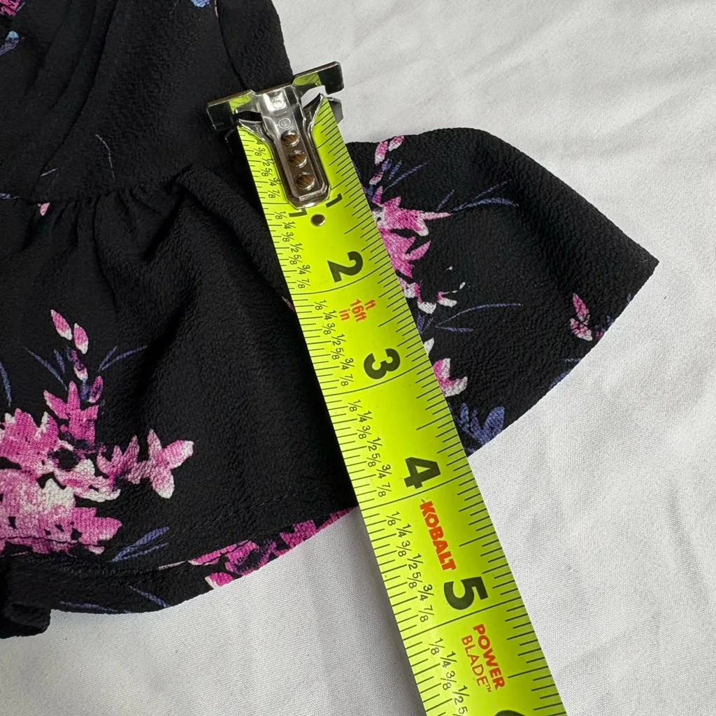 CeCe black shift dress with a pink and purple floral design women’s XS - Image 9