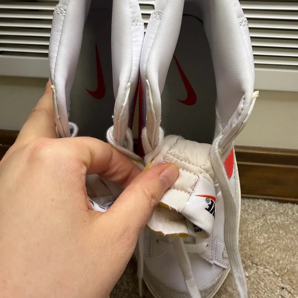 Nike White and Red High Top Blazers - Image 7