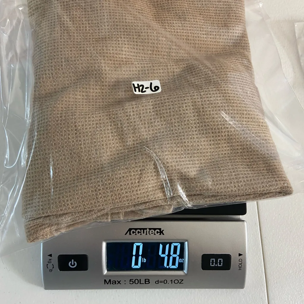 Level Up women’s tan waffle knit textured long sleeve Crewcut shirt‎ stretch S - Image 6