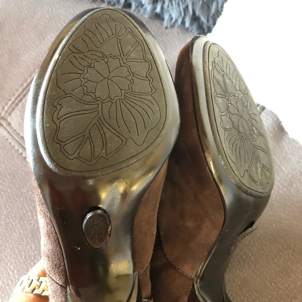 EUROSOFT by SOFFT Brown Leather Suede Heels S8 Size 8 - Image 8