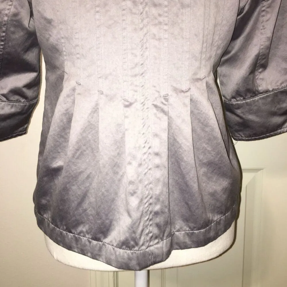 Mossimo Women's Gray Lightweight Evening Jacket Size M 3/4 Sleeve Silver Size M - Image 7
