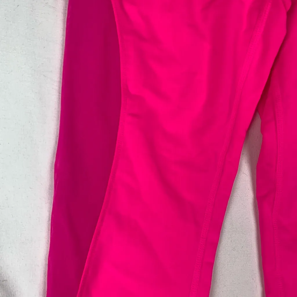 Good American size 2 xs hot pink crop leggings mesh cutout athletic prep - Image 11
