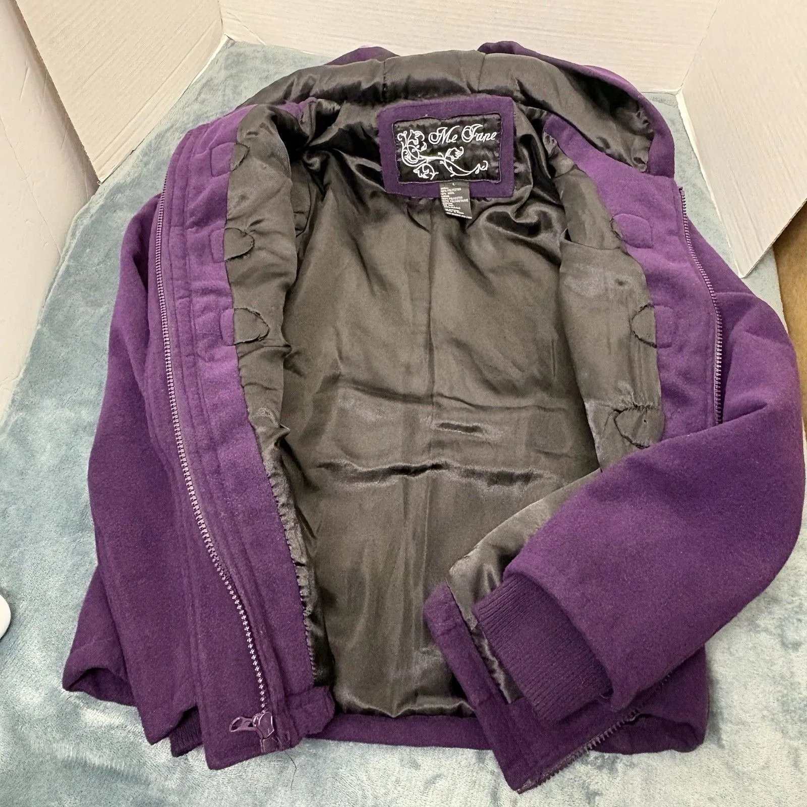 Me Jane Plum Peacoat Size Large Preppy Classic Chic - Image 8