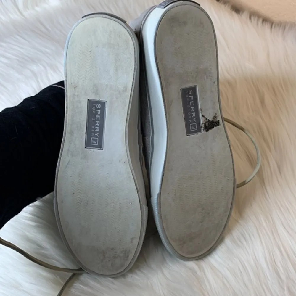 Sperry Gray Sequin Booties Sneakers Size 6 - Image 9