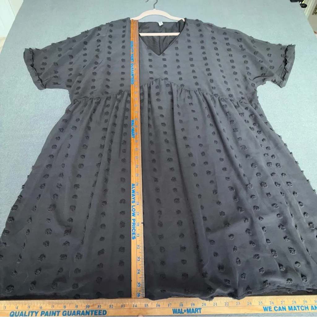Zenana Swiss Dot Dark Grey Lined‎ Midi Dress Flowy Plus size 3x Cottagecore - Image 5