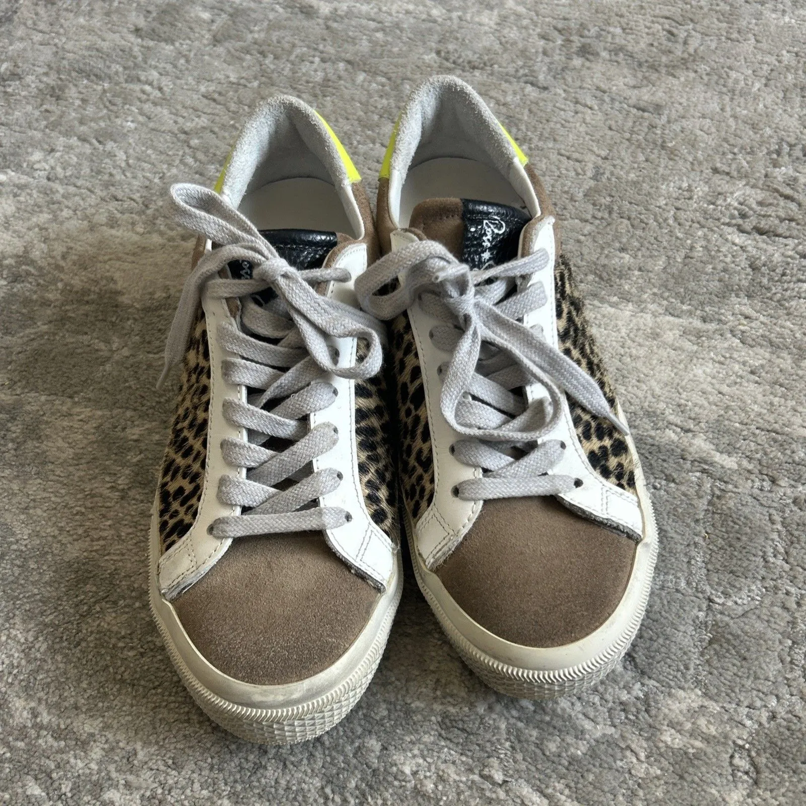 Ross & Snow Shoes Womens 7 Dalmata Leopard Sneakers Las Vegas Brown Black Yellow - Image 4