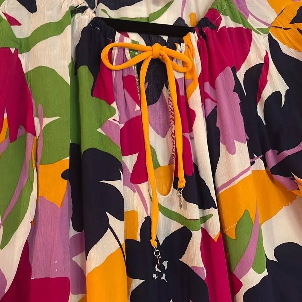 Anne Cole floral cotton coverup dress size xl - Image 5