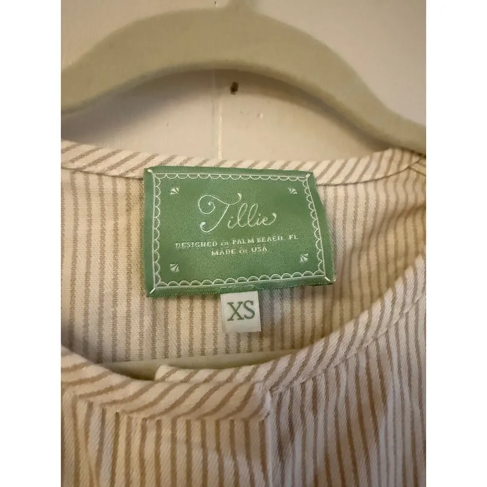 Tillie Palm Beach Hampton Dress in Seashell Stripe Sz. XS White - Image 6
